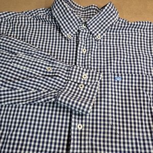 Southern Tide Navy and White Checkered Shirt 3021/393